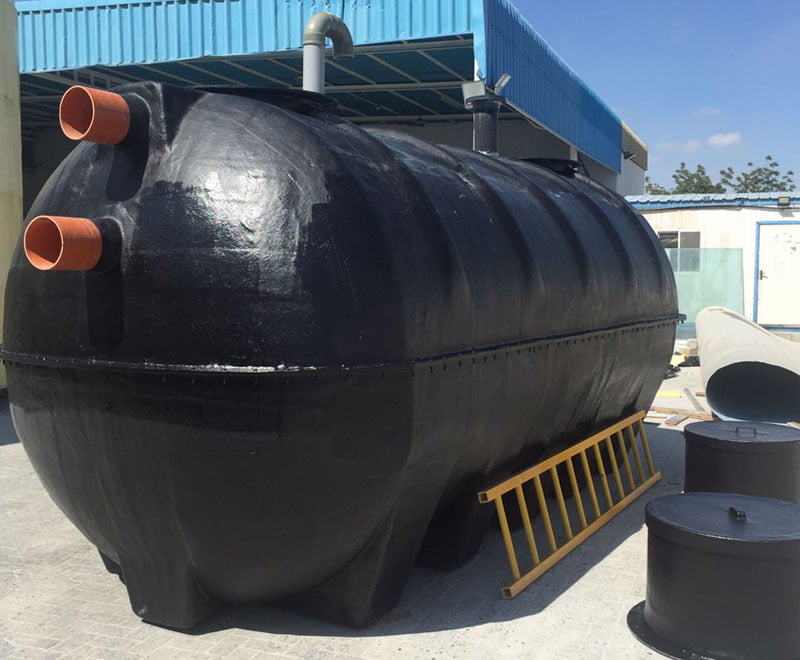 GRP Septic Tank Underground Cylinrical Type Products in Dubai UAE